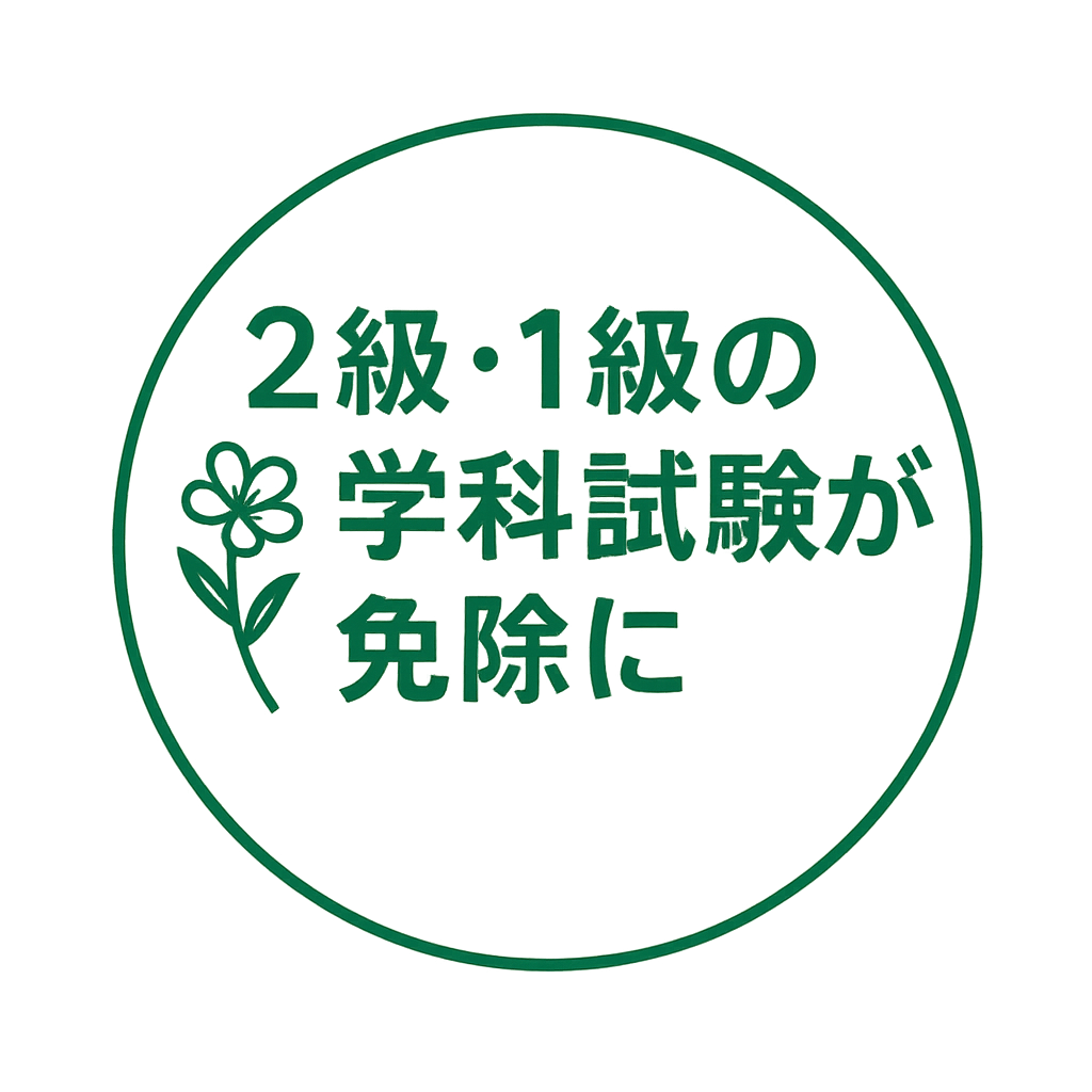 2級・1級の学科試験は免除に